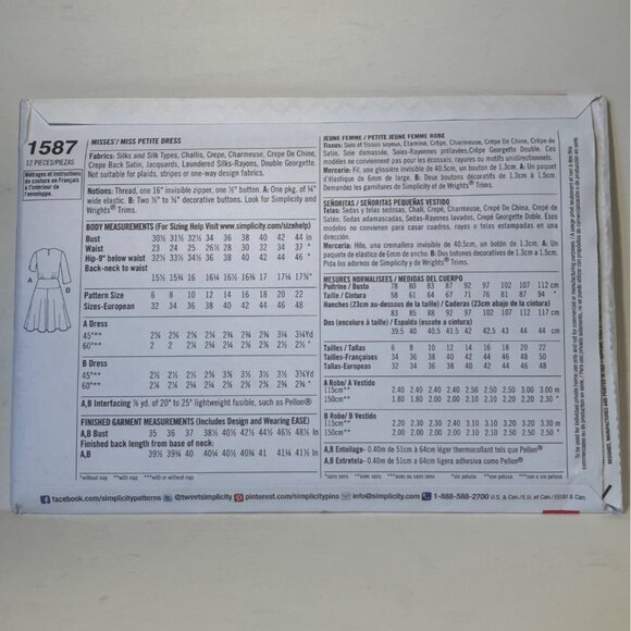 Simplicity 1587 1940s Vintage Dress Reprint Sewing Pattern Gathered Neckline FF - Picture 4 of 7